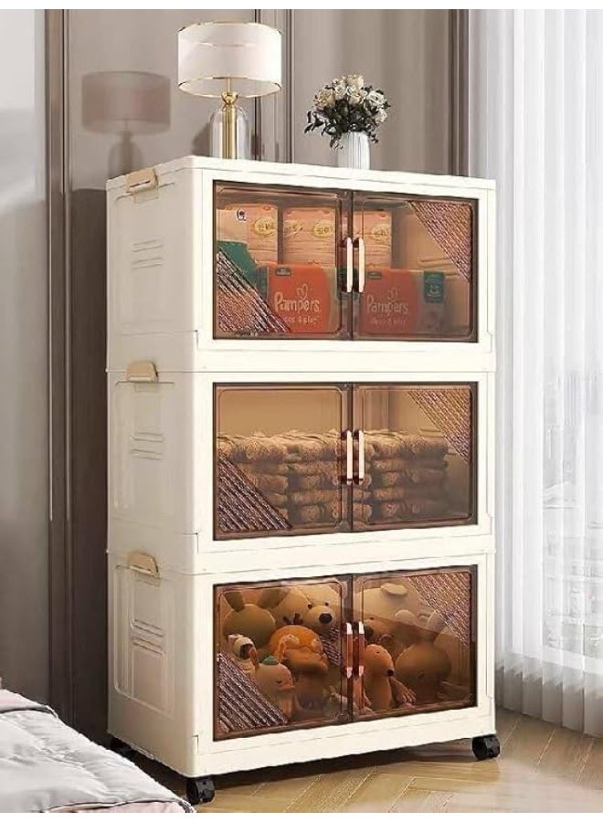 دولاب إيليت بلاستيك عالي الجودة متعدد الاستخدامات مزود بعجل لسهولة الحركة والتنظيم mx - Image 3